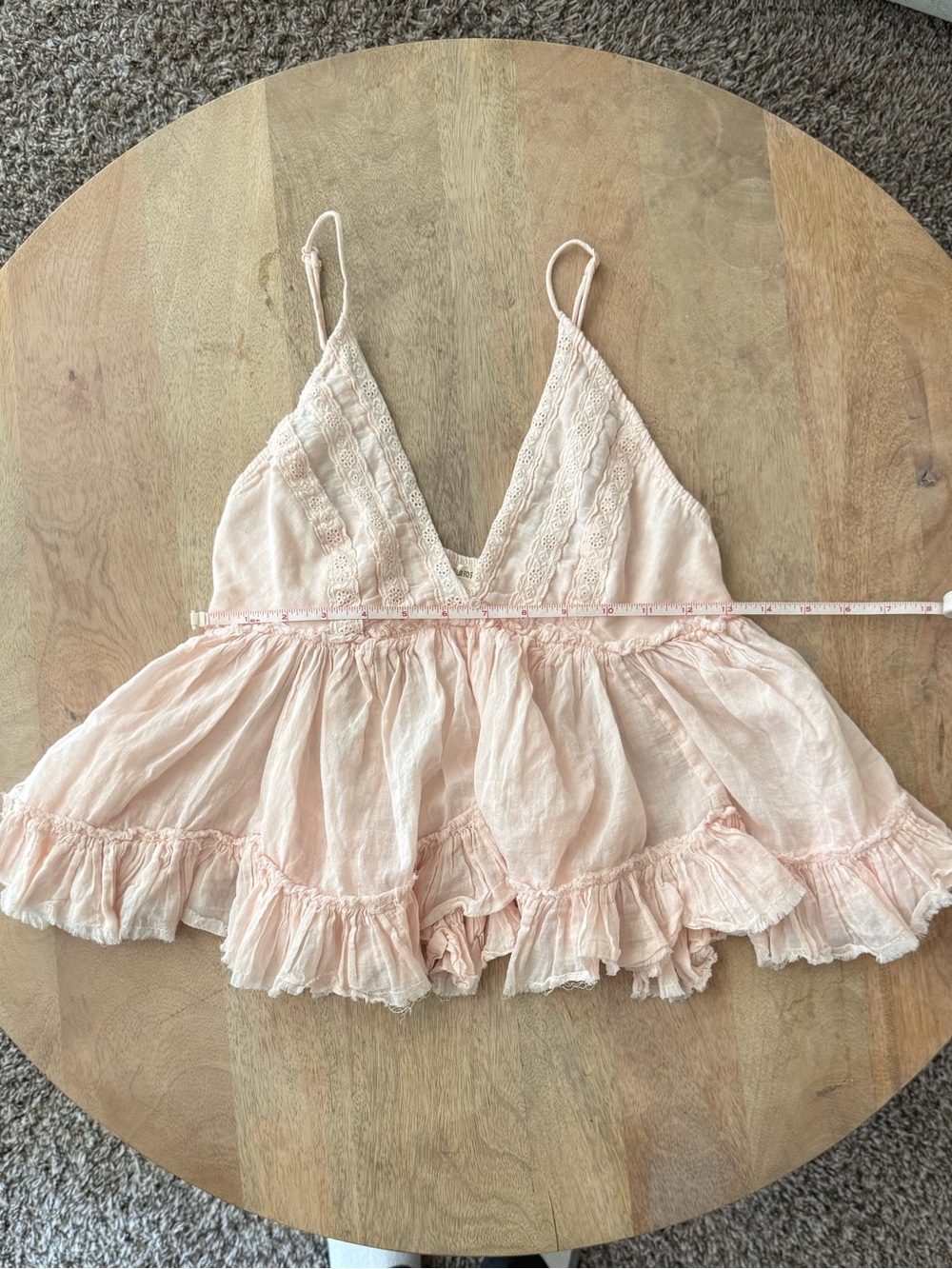 Delicate Lace-Trim Pink Babydoll Cami